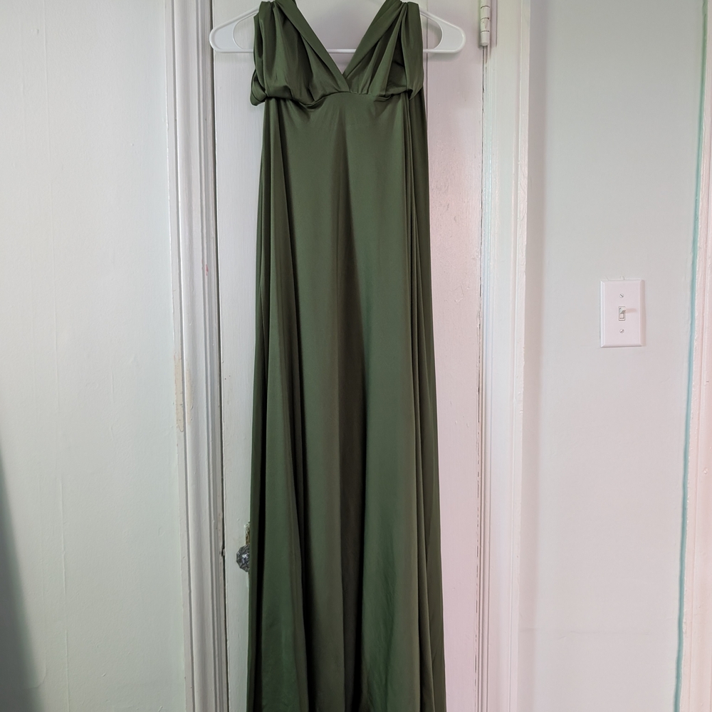 Elegant Olive Green Maxi Dress